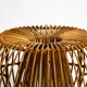 Original 1960s Italian bamboo rattan stool with its original seat cushion