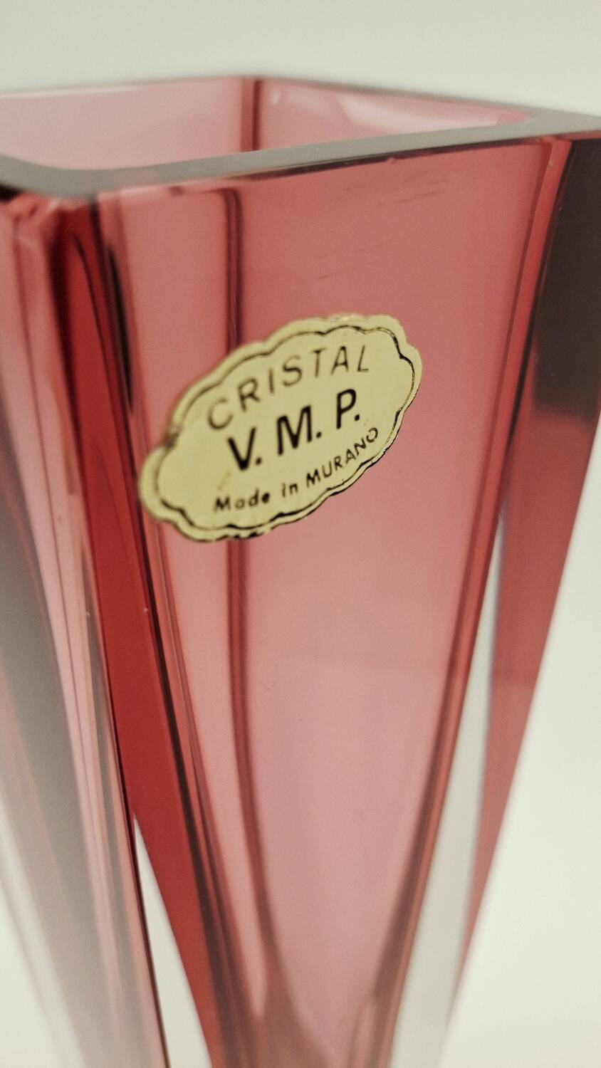 70s cubic sommerso vase