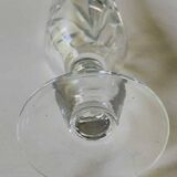 Crystal soliflore vase. Crisscross/leafy patterns. High 24 cm
