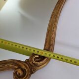 Vintage rocaille style mirror in stucco and wood 80 cm
