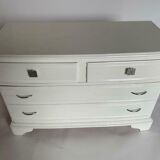 Chest of drawers 4 drawers relooke patina lacque metal buttons