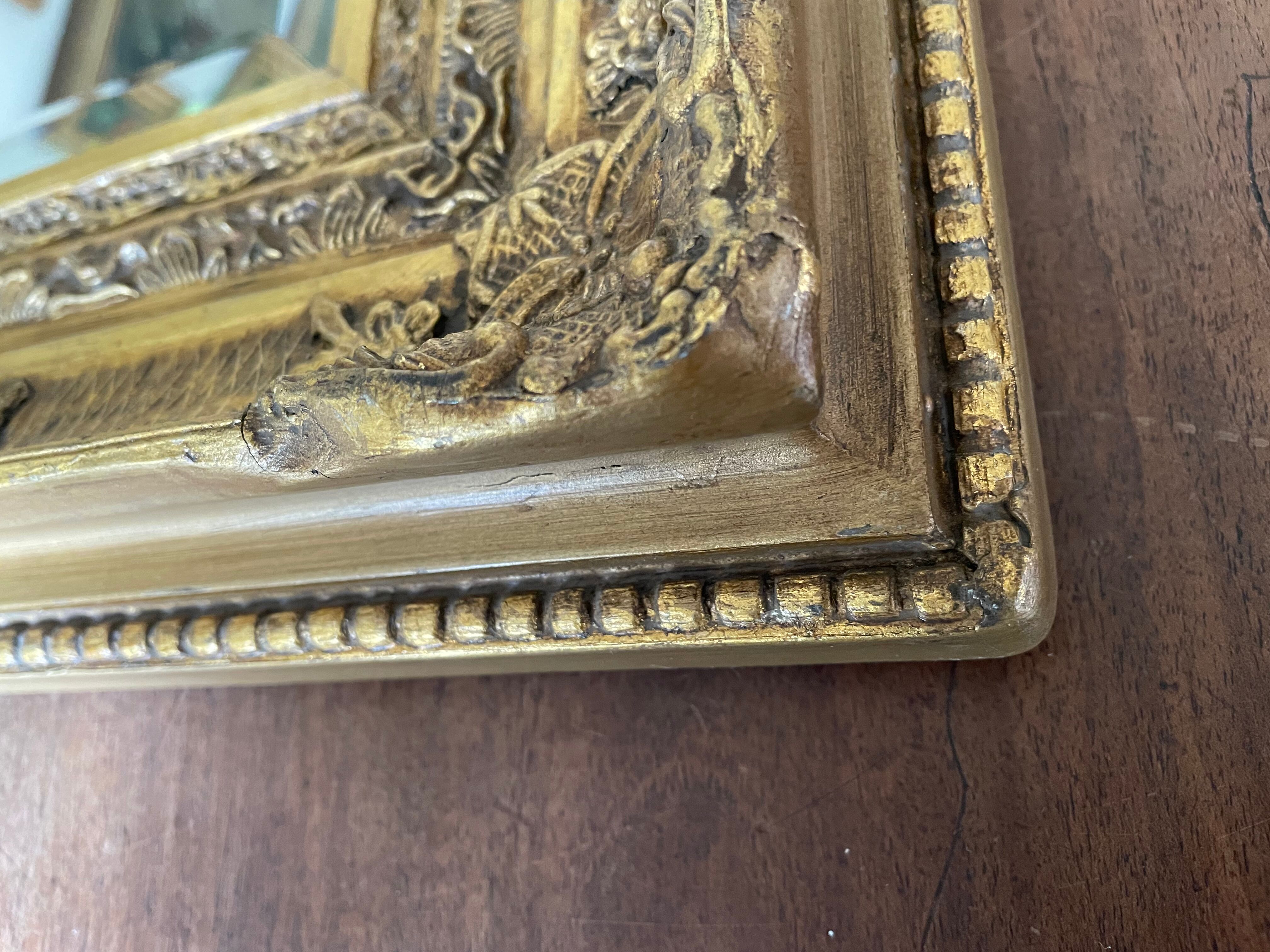 Gilded resin mirror Louis XV H47 X L42 style