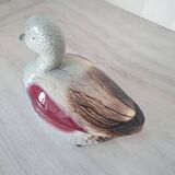 Duck-shaped slipware in the style of Michel Caugant.