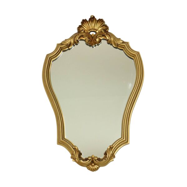 Miroir vintage en or, style baroque, miroir classique à crête de 61 cm