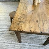 Pine and oak + walnut farmhouse table 1950