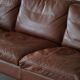 Stouby Møbelfabrik, 3-seater mid-century style sofa in brown leather, made in the 1970s.