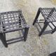6 tabourets bois assise tressée de Cuir Nina Kaufmann