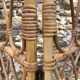 Vintage 4-sided rattan screen
