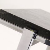 Mid century grey limestone and chrome coffee table 1960