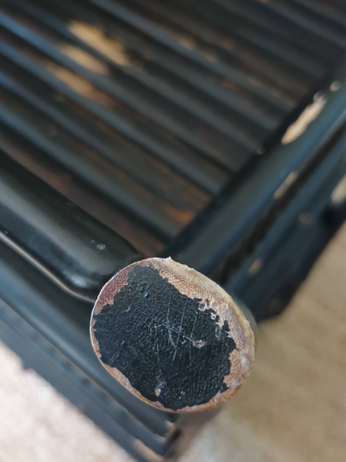 Vintage 50's black lacquered bamboo trolley