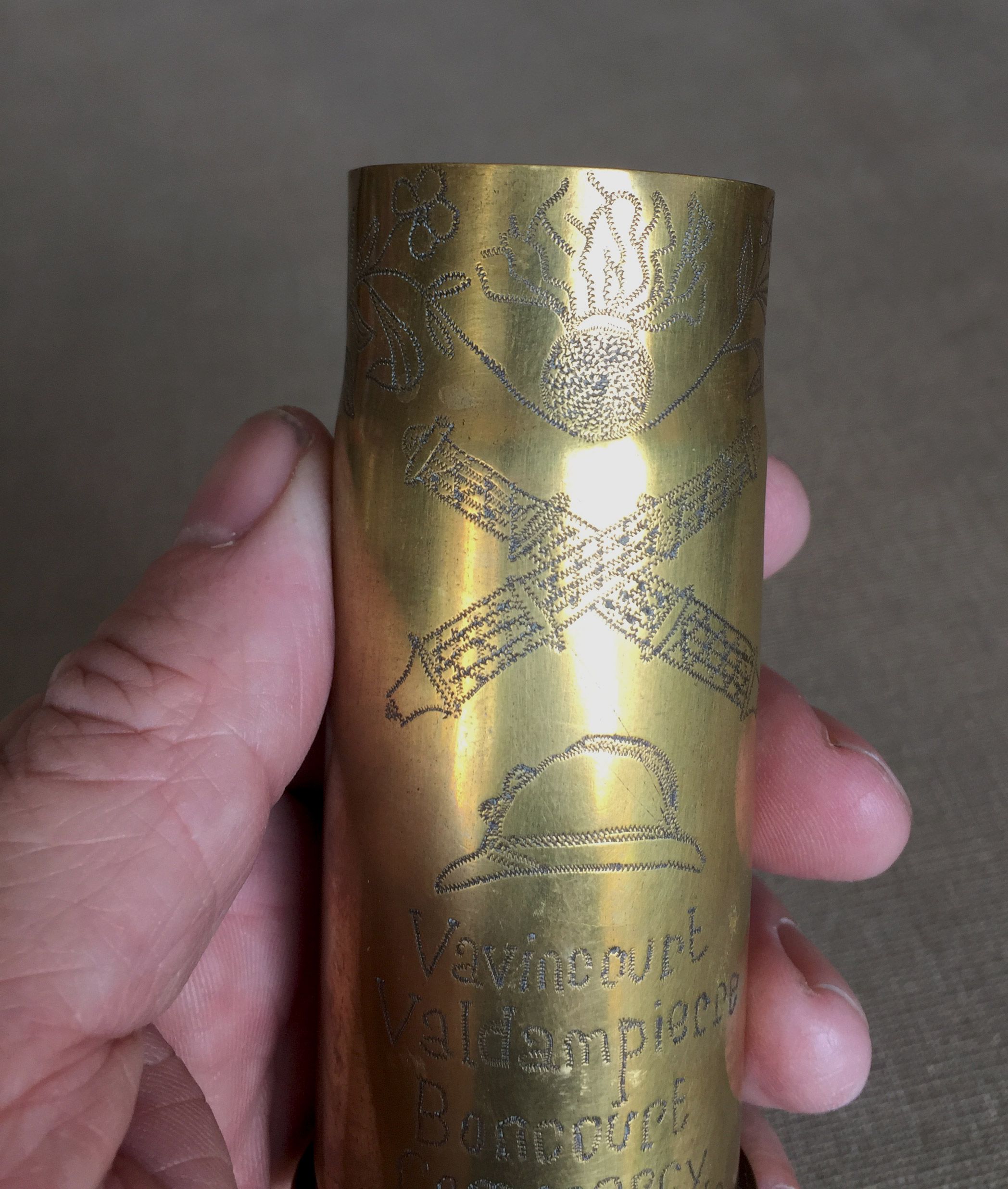 Pair of copper shells 1914-1918 Trench Art