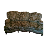 Canapé lit tissu velours vert a fleurs