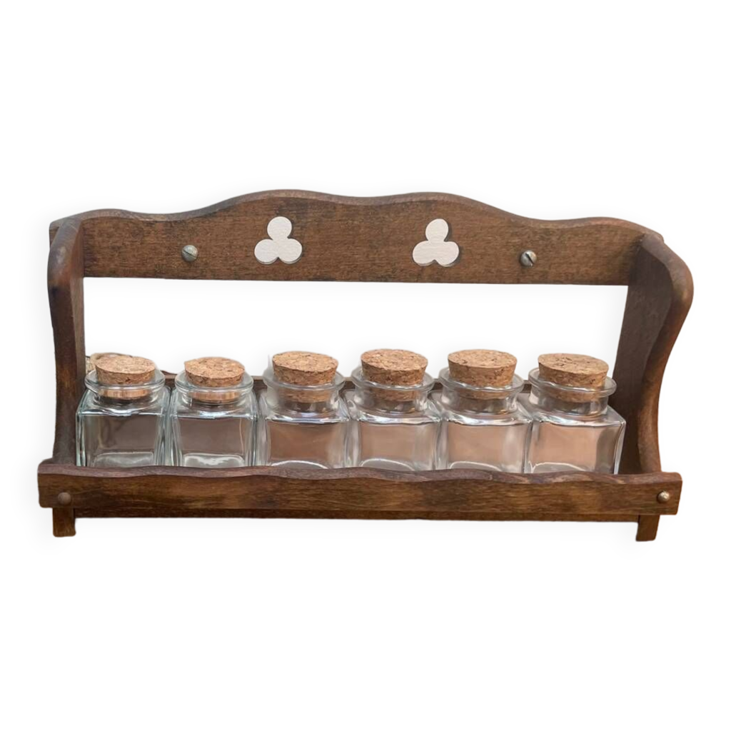 Old fashioned wooden spice rack sale