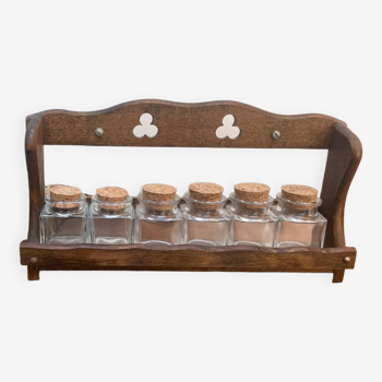 Old wooden spice rack