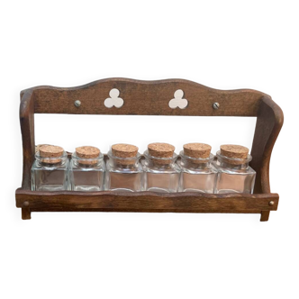 Old wooden spice rack