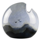 Vase en porcelaine Virebent – décor paysage stylisé – Model Poisson TGM – 18 cm