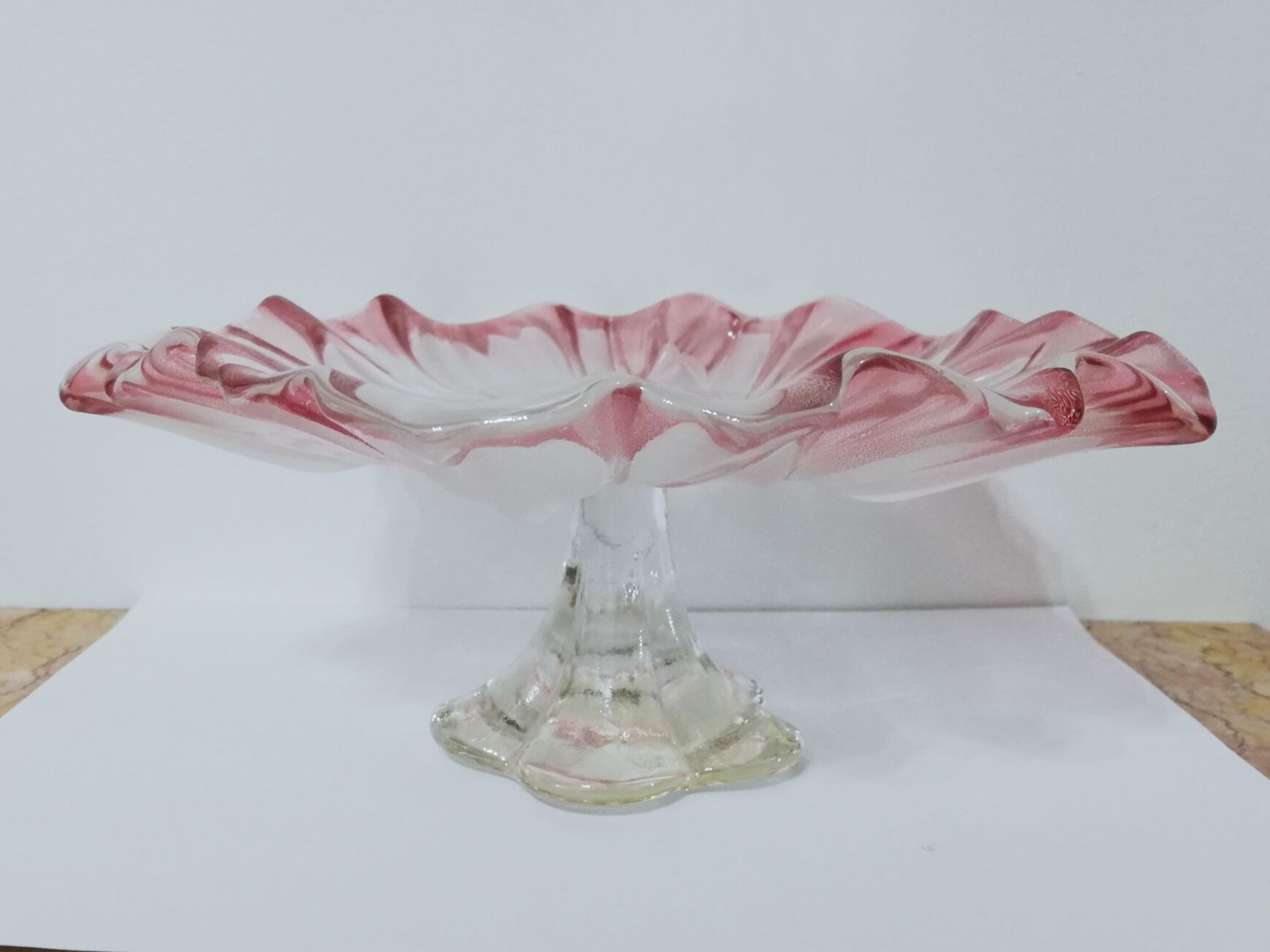 Mikasa frosty crystal standing dessert dish