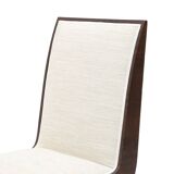 Set of heather wood and fabric chairs, 1940s.