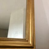 Miroir ancien Louis Philippe perlé doré vintage 56x80cm