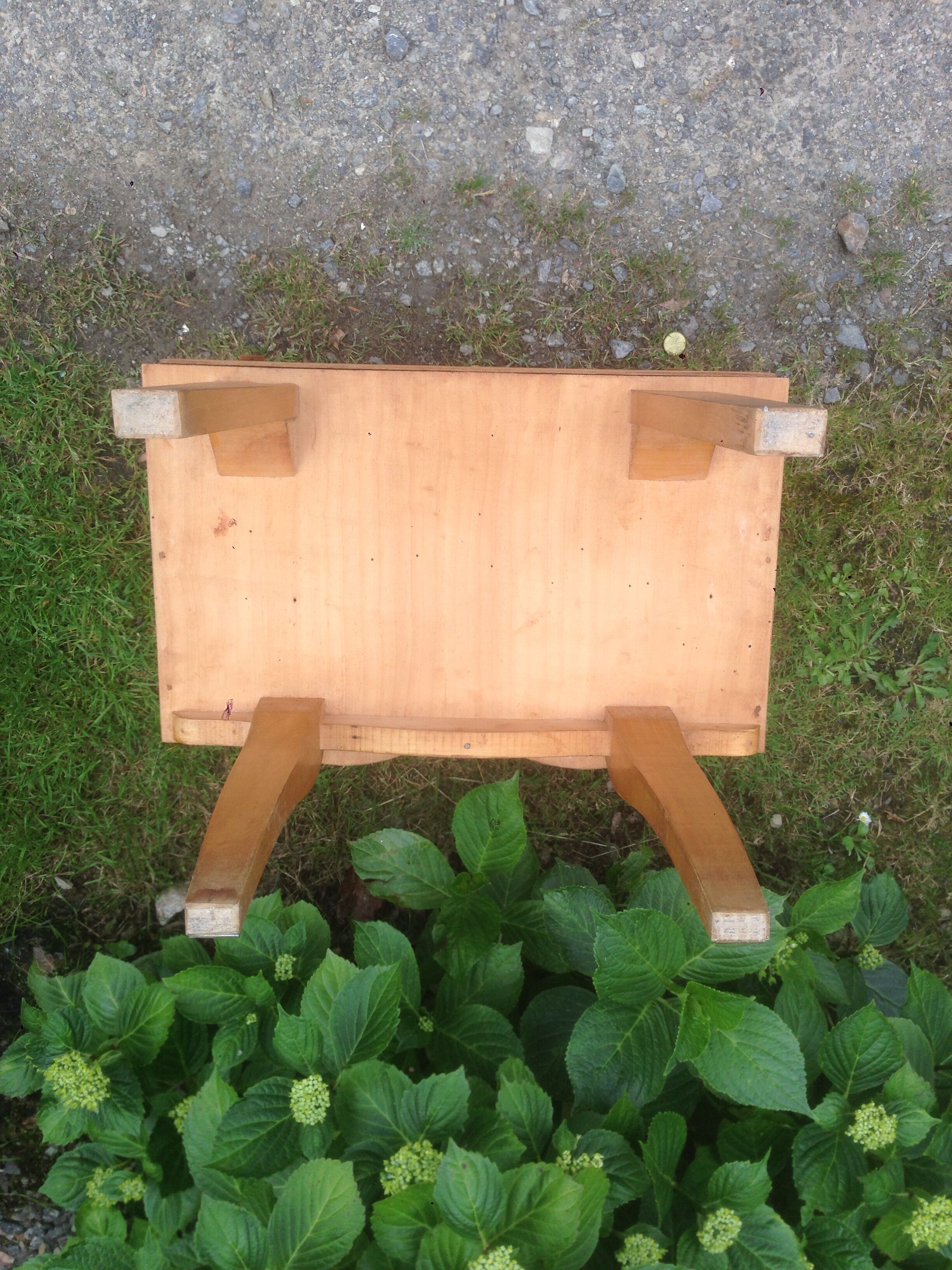 Vintage bedside table plated light oak.