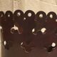 Vintage Magazine Rack Holder Waste Basket Cut Work Brown Leather Oval Shape