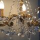 Bronze chandelier with crystal pendants – 5 lights