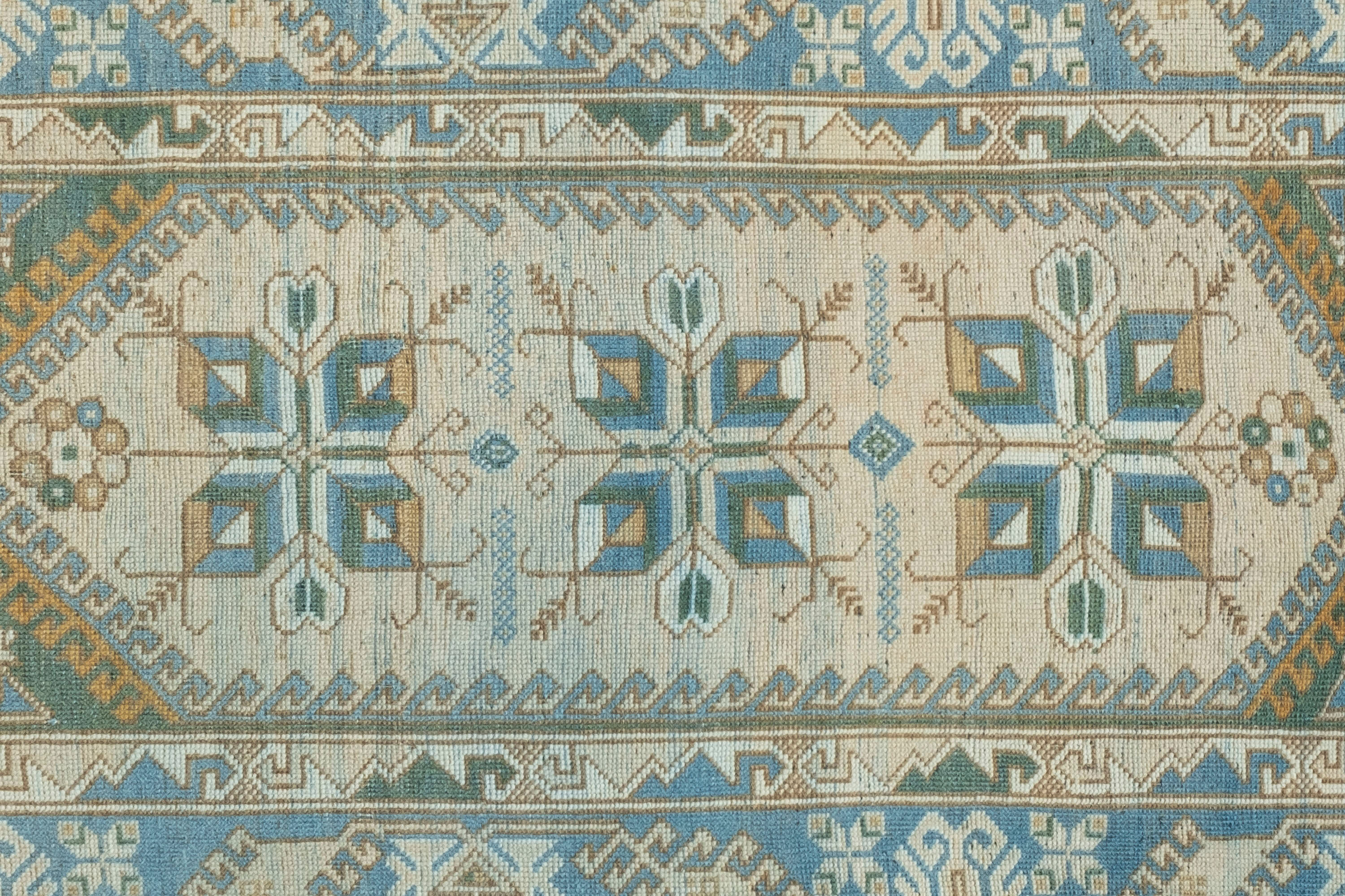 Distressed Vintage Blue Turkish Rug 4'1" X 6'9"