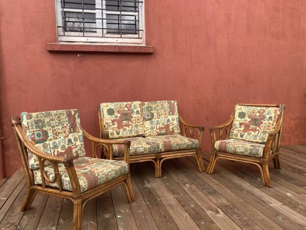 Salon bambou vintage