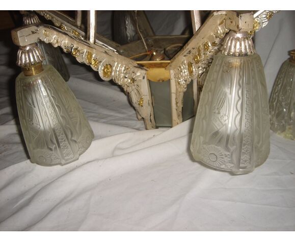 Art deco bronze chandelier from 1920/30