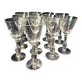 Set of 12 Portieux crystal red wine glasses slim shape