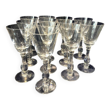 Set of 12 Portieux crystal red wine glasses slim shape