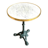 Table bistrot en marbre et fonte de fer verte ⌀ 50,5 cm