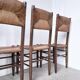 Série de 6 chaises paille et chêne beauche