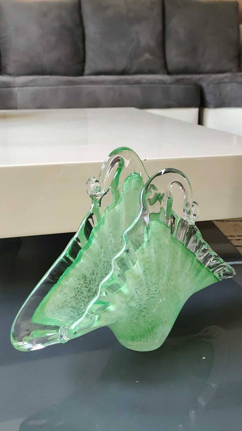 Pocket tray/Mail holder/Letter holder. Organic aquatic form. Blown Art Glass Murano Italy