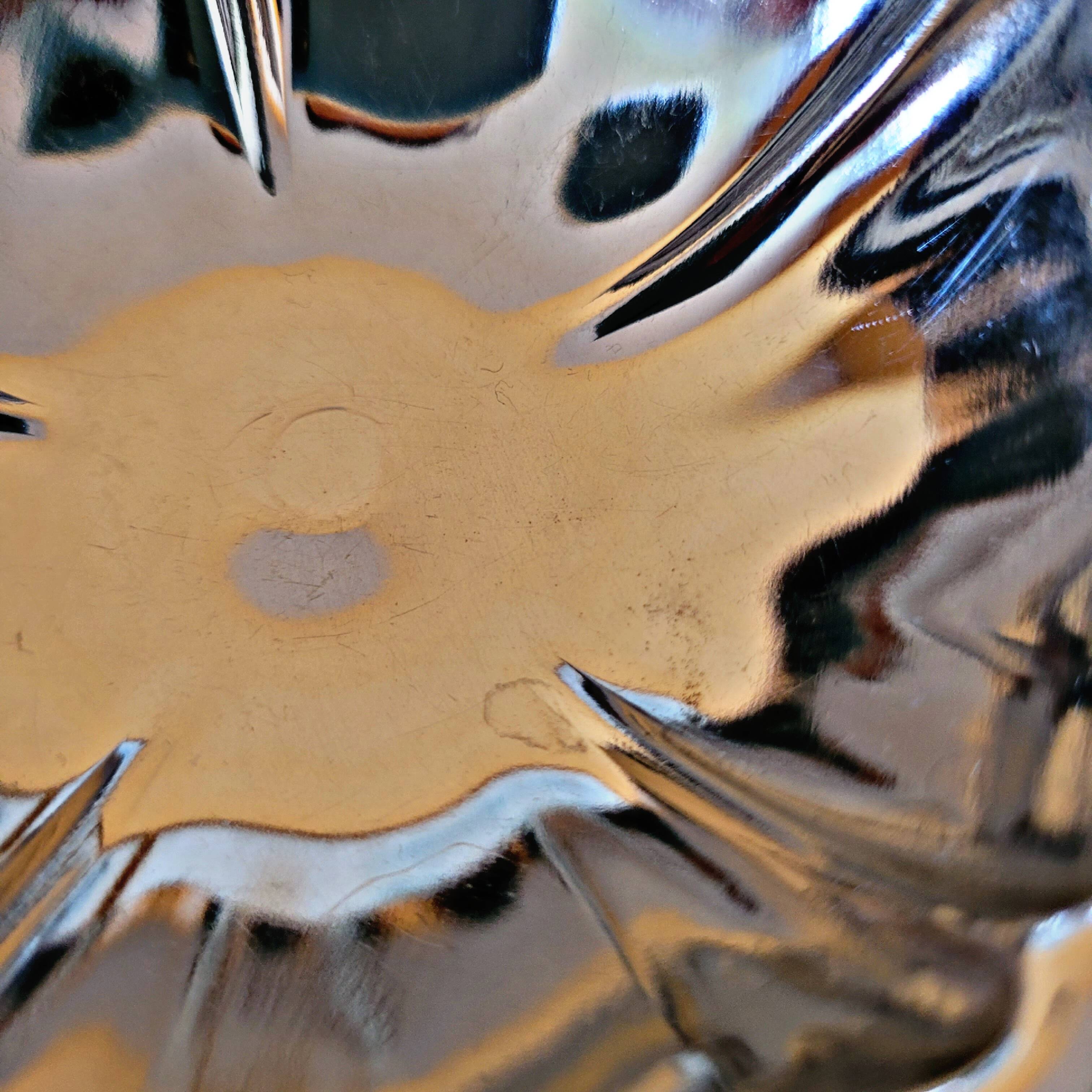 6 vintage stainless steel ice cream cups, flower-shaped