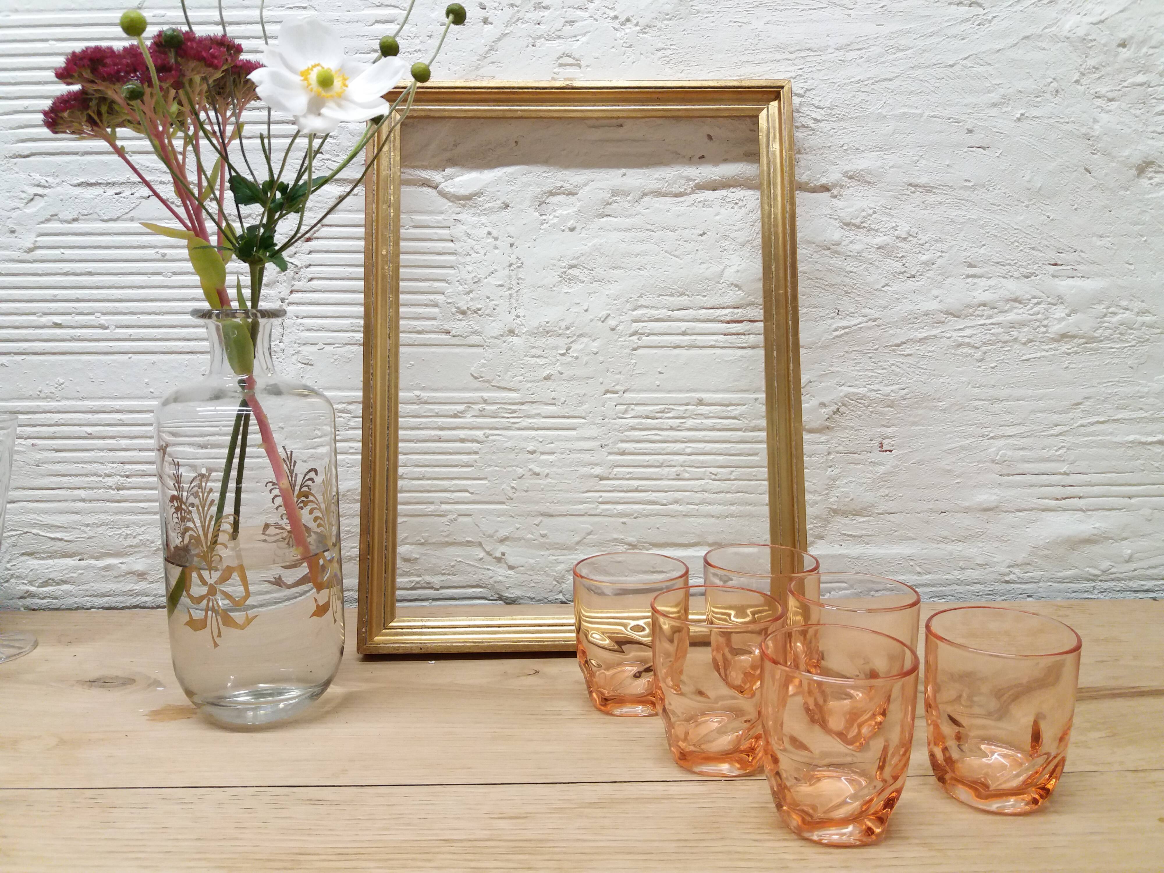 Set 6 verres gobelets roses