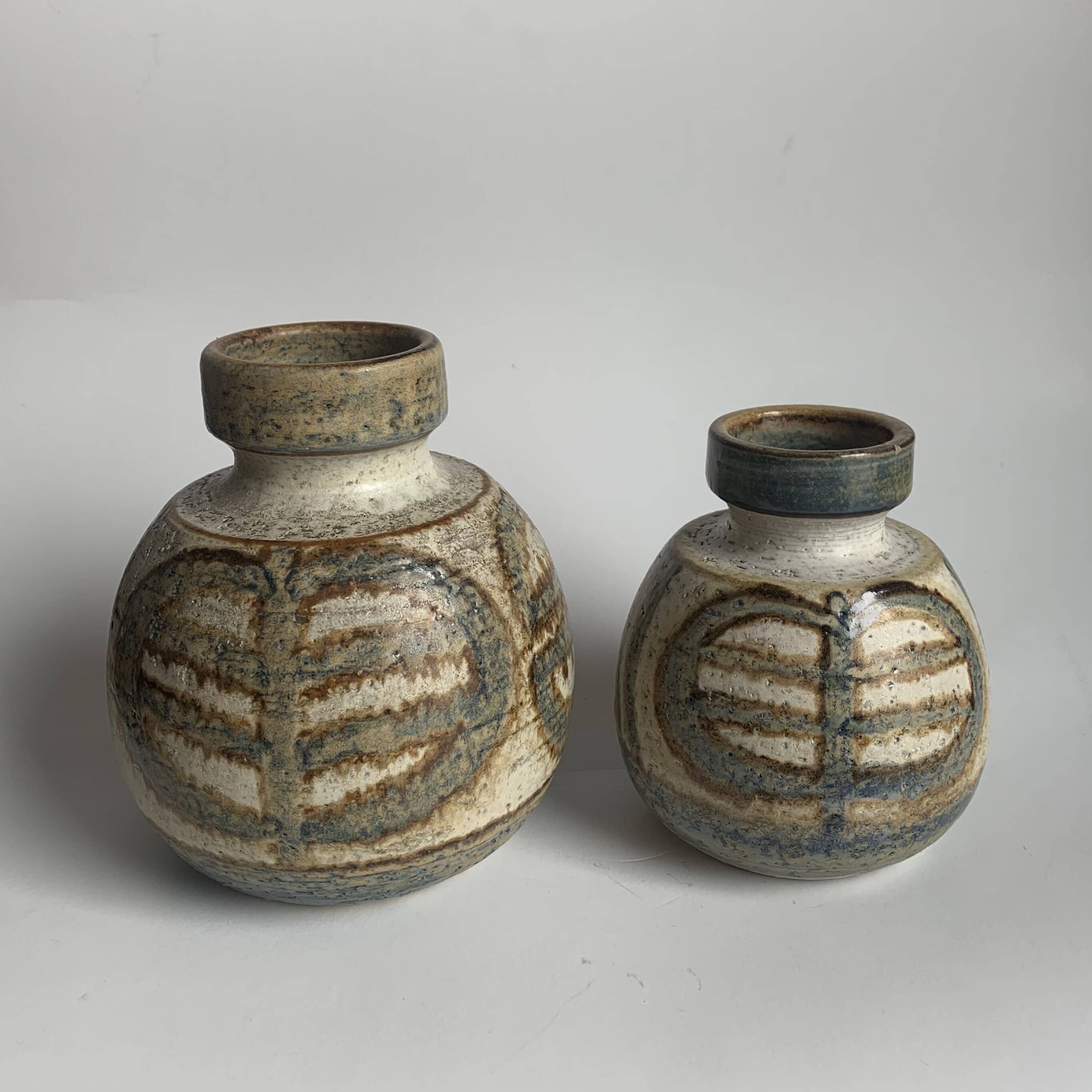 Set of 2 Mid-Century Danish Ceramic Studio Vase from Søholm, 1960s
