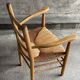 Straw chair with armrests, France
