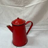Red enameled iron coffee maker 1940
