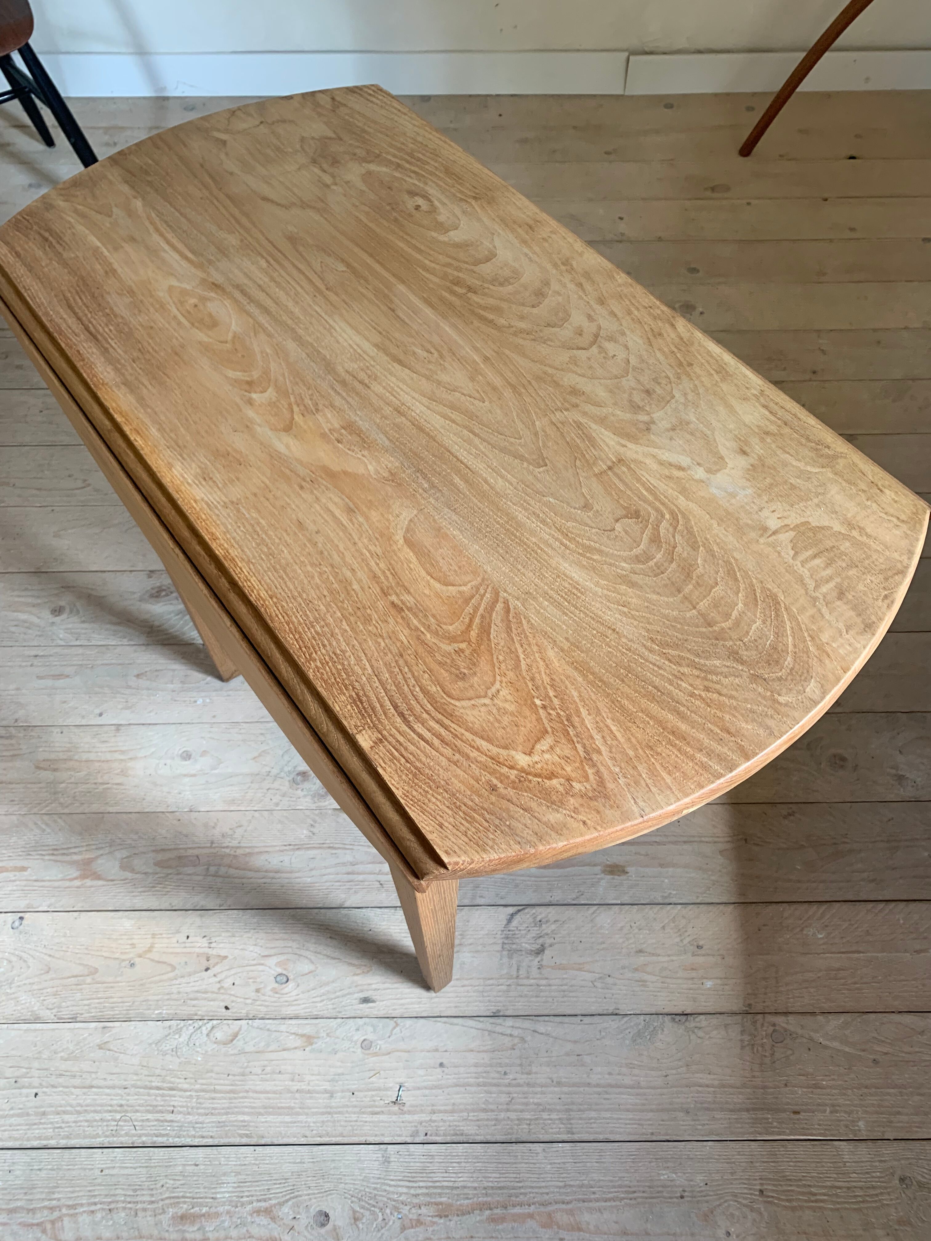 Modular table with vintage solid oak flap