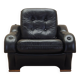 Black armchair, Italian design, 1980s, manufacture: Italy