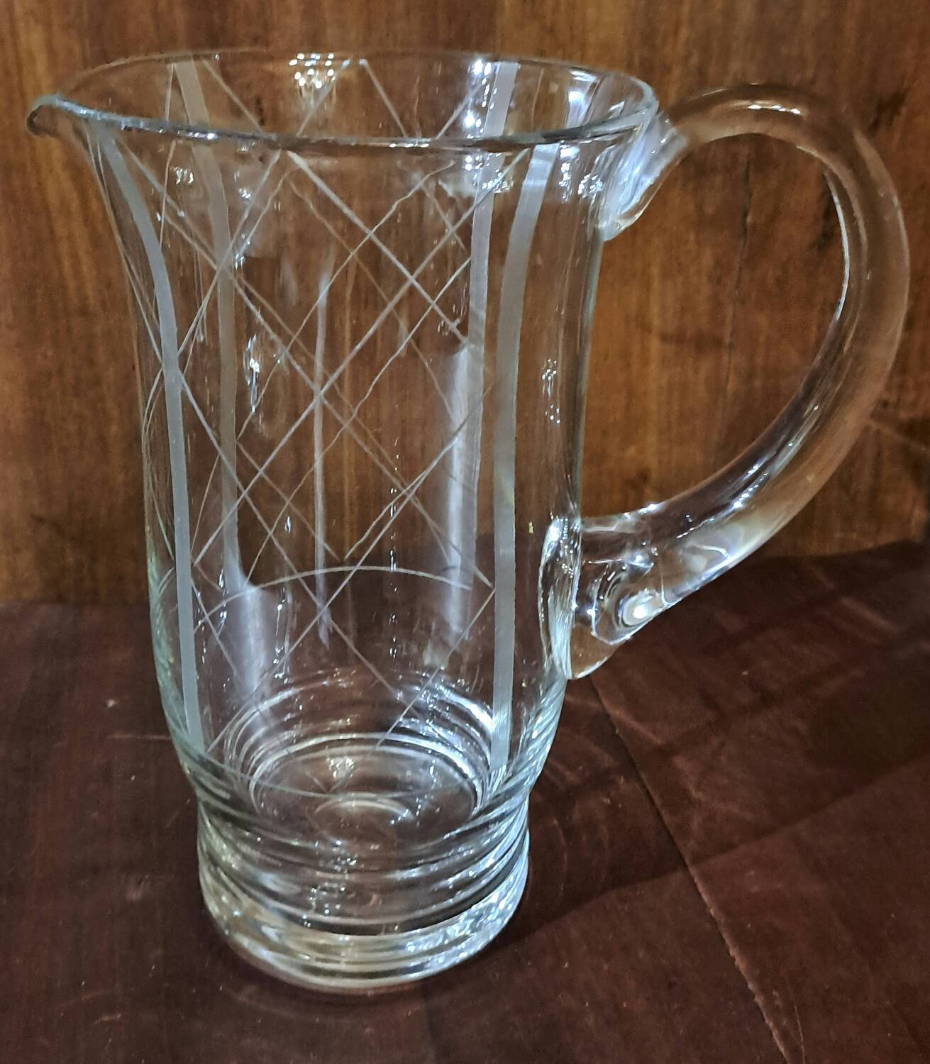 Cut glass pitcher grid 1950s