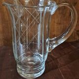 Cut glass pitcher grid 1950s