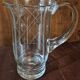 Pichet verre taillé quadrillage années 50