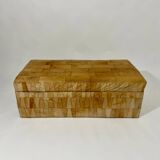 De Sede style storage bench, leather patchwork, 1970s design