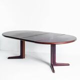 Scandinavian dining table with two extensions.Gudme Mobelfabrik. Rosewood. Denmark, 1960s