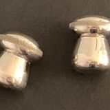 Salt and pepper mushrooms in silver metal Pavilion Christofle