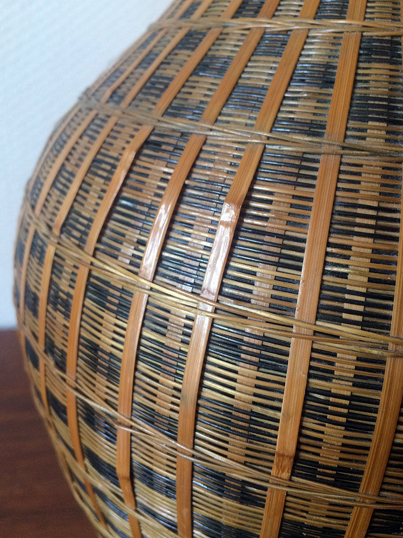 Vintage wicker lamp foot