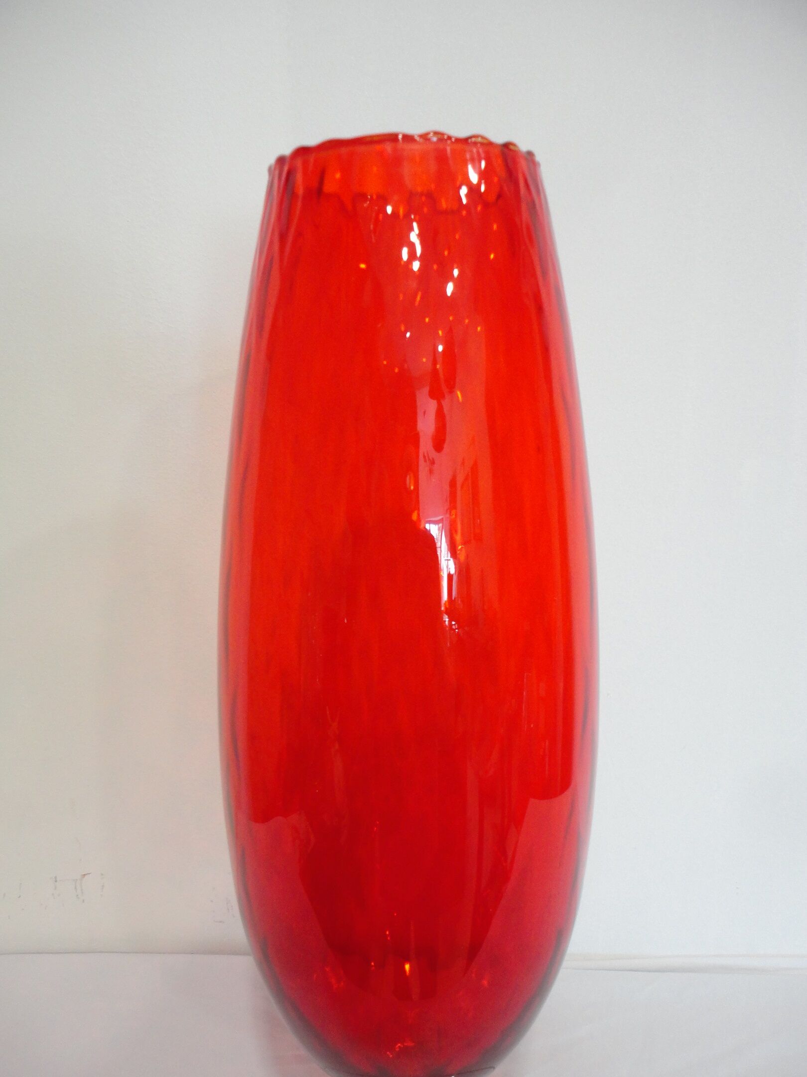 Vintage red glass vase