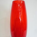 Vintage red glass vase